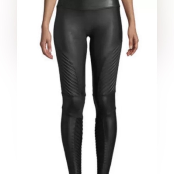 Spanx Size S Faux Moto Leather Leggings for Women - Black - Picture 2 of 7